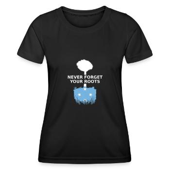 Mikronesien Never Forget Your Micronesian Roots - Frauen Funktions-T-Shirt - Schwarz - Vorne - AI Model Female 172 light (172cm)