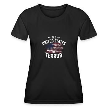 The United States Of Terror - Frauen Funktions-T-Shirt - Schwarz - Vorne - AI Model Female 172 light (172cm)