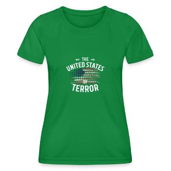 The United States Of Terror - Women's Functional T-Shirt - kelly green - Front - AI Model Female 172 dark (172cm)