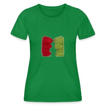 Gummibärchen Kuss - Frauen Funktions-T-Shirt - Kelly Green - Vorne - AI Model Female 172 dark (172cm)