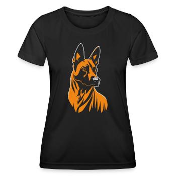 Belgian Malinois Portrait Belgian Shepherd Dog - Women's Functional T-Shirt - black - Front - AI Model Female 172 light (172cm)