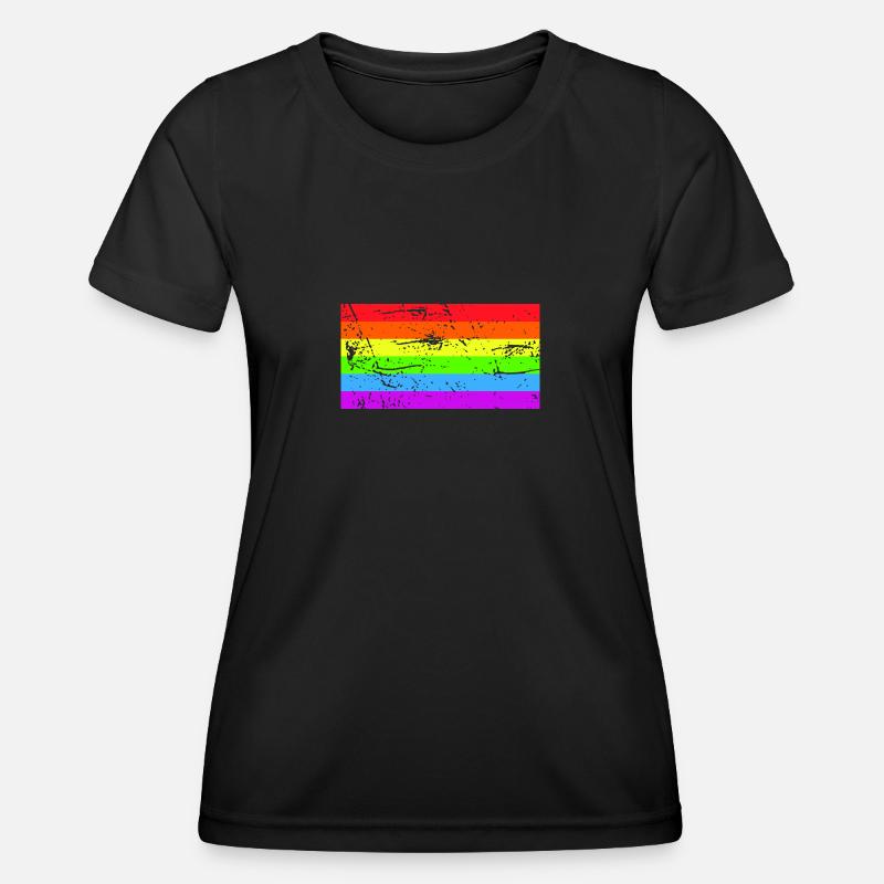 Rainbow flag Grunge - Women's Functional T-Shirt - black