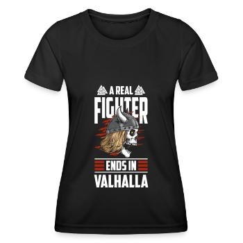 Wikinger Nordisch Mythologie - Frauen Funktions-T-Shirt - Schwarz - Vorne - AI Model Female 172 light (172cm)