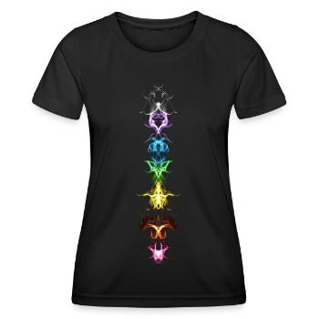 Chakra Flamme Spiritualität Buddhismus Yoga Symbol - Frauen Funktions-T-Shirt - Schwarz - Vorne - AI Model Female 172 light (172cm)