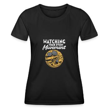 Uhrwerk mechanisches Uhrwerk Zeit - Frauen Funktions-T-Shirt - Schwarz - Vorne - AI Model Female 172 light (172cm)
