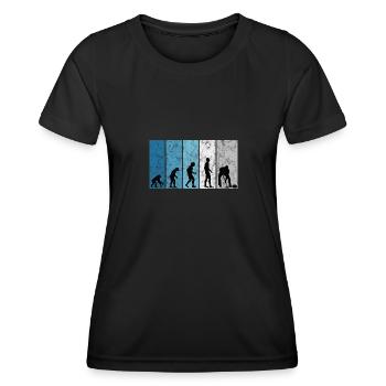 Eis Curling Curler Eisstockschießen Evolution - Frauen Funktions-T-Shirt - Schwarz - Vorne - AI Model Female 172 light (172cm)