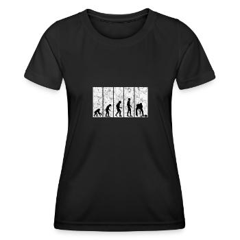 Eis Curling Curler Eisstockschießen Evolution - Frauen Funktions-T-Shirt - Schwarz - Vorne - AI Model Female 172 light (172cm)