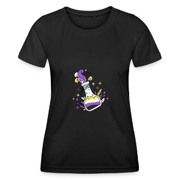 Nonbinary Pride Magic Potion Nonbinary Pride - Women's Functional T-Shirt - black - Front - AI Model Female 172 light (172cm)