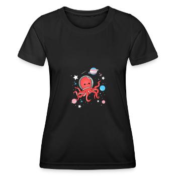 Une pieuvre transgenre dans l’espace Trans Pride - T-shirt sport Femme - noir - Devant - AI Model Female 172 light (172cm)