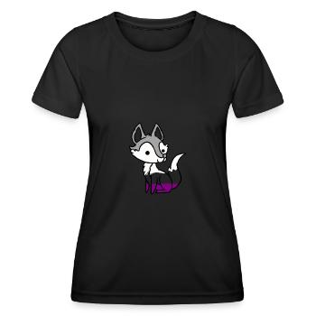 Renard asexuel Ace Pride - T-shirt sport Femme - noir - Devant - AI Model Female 172 light (172cm)