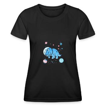 Triceratops transgenres dans l’espace Trans Pride - T-shirt sport Femme - noir - Devant - AI Model Female 172 light (172cm)