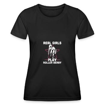 Roller derby - T-shirt sport Femme - noir - Devant - AI Model Female 172 light (172cm)