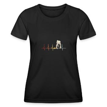 Eis Curling Curler Eisstockschießen Herzschlag - Frauen Funktions-T-Shirt - Schwarz - Vorne - AI Model Female 172 light (172cm)
