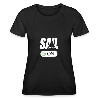 Segeln Boot Segler Segelsport - Frauen Funktions-T-Shirt - Schwarz - Vorne - AI Model Female 172 light (172cm)
