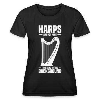 Harfe Instrument - Frauen Funktions-T-Shirt - Schwarz - Vorne - AI Model Female 172 light (172cm)