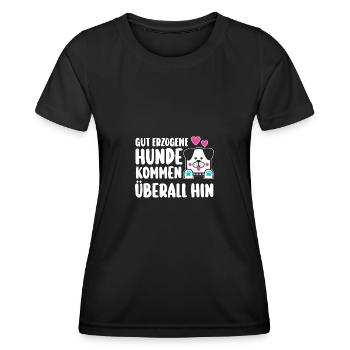 Chien Propriétaire de chien Propriétaire de chien Dresseur de chiens Chiens - T-shirt sport Femme - noir - Devant - AI Model Female 172 light (172cm)