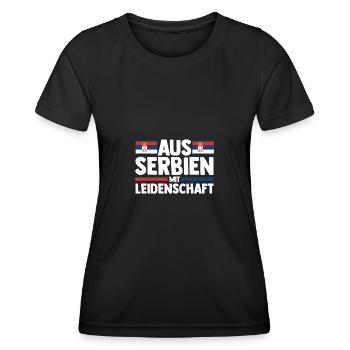 Serbe Serbe Serbie - T-shirt sport Femme - noir - Devant - AI Model Female 172 light (172cm)