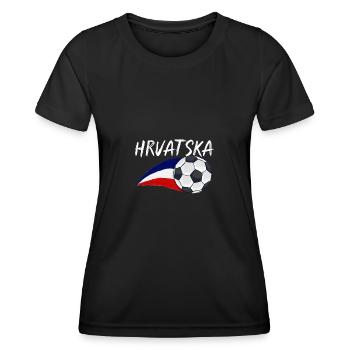 Croates Croates Croates Croatine Hrvatska Croatie - T-shirt sport Femme - noir - Devant - AI Model Female 172 light (172cm)
