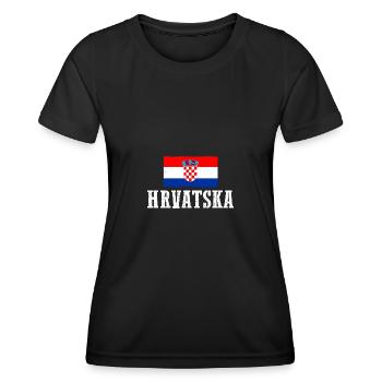 Croates Croates Croates Croatine Hrvatska Croatie - T-shirt sport Femme - noir - Devant - AI Model Female 172 light (172cm)
