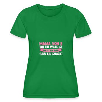 Mama Von 5 Kindern - Frauen Funktions-T-Shirt - Kelly Green - Vorne - AI Model Female 172 dark (172cm)