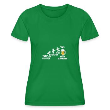 Neatly Screwing A Beer In The Figut - Women's Functional T-Shirt - kelly green - Front - AI Model Female 172 dark (172cm)