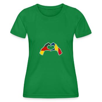 Rumänen Deutschland Rumänien - Frauen Funktions-T-Shirt - Kelly Green - Vorne - AI Model Female 172 dark (172cm)