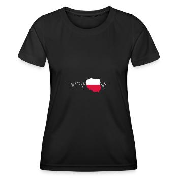 Pole Herzschlag Polen - Frauen Funktions-T-Shirt - Schwarz - Vorne - AI Model Female 172 light (172cm)