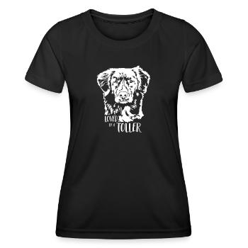 Loved by a Great Dog Saying Dog Wilsigns - Women's Functional T-Shirt - black - Front - AI Model Female 172 light (172cm)