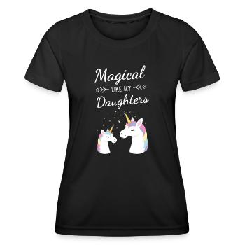 Magical Like My Daughters Awesome Unicorn - Women's Functional T-Shirt - black - Front - AI Model Female 172 light (172cm)