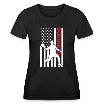 Ballon chasseur Sport Us Flag - T-shirt sport Femme - noir - Devant - AI Model Female 172 light (172cm)