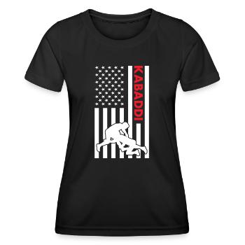 Sport Us Flag Kabaddi - Women's Functional T-Shirt - black - Front - AI Model Female 172 light (172cm)