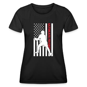 Sport Us Flag Ultimate Frisbee - T-shirt sport Femme - noir - Devant - AI Model Female 172 light (172cm)