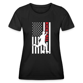 Sport Us Flag Kickball - T-shirt sport Femme - noir - Devant - AI Model Female 172 light (172cm)