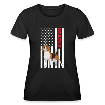 Drapeau Beagle Us - T-shirt sport Femme - noir - Devant - AI Model Female 172 light (172cm)