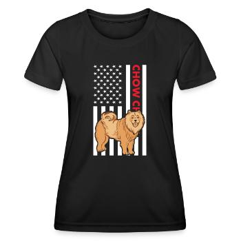 Drapeau Chow Chow Us - T-shirt sport Femme - noir - Devant - AI Model Female 172 light (172cm)