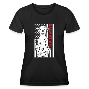 Dalmatian Us Flag - Women's Functional T-Shirt - black - Front - AI Model Female 172 light (172cm)