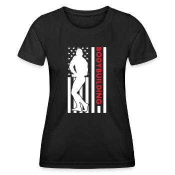 Sport Us Flag Bodybuilding - Women's Functional T-Shirt - black - Front - AI Model Female 172 light (172cm)