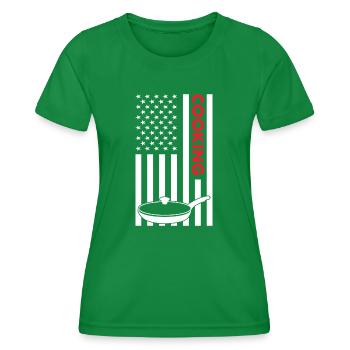 Cook Us Flag Cooking - Women's Functional T-Shirt - kelly green - Front - AI Model Female 172 dark (172cm)