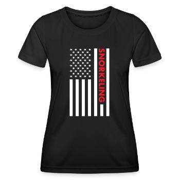 Snorkeler Drapeau Us Snorkeling - T-shirt sport Femme - noir - Devant - AI Model Female 172 light (172cm)