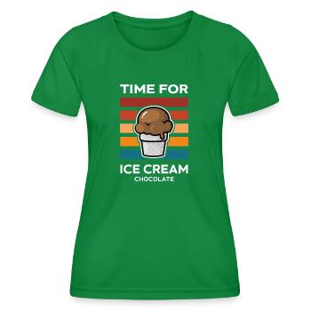 C’est l’heure de la crème glacée au chocolat - T-shirt sport Femme - vert - Devant - AI Model Female 172 dark (172cm)