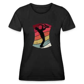 Jazz Saxophonist Retro - Women's Functional T-Shirt - black - Front - AI Model Female 172 light (172cm)