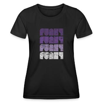 Funky Vintage - Frauen Funktions-T-Shirt - Schwarz - Vorne - AI Model Female 172 light (172cm)