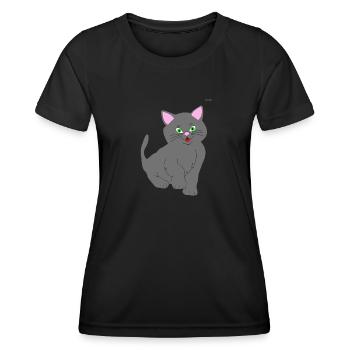 Gray kitten - Women's Functional T-Shirt - black - Front - AI Model Female 172 light (172cm)