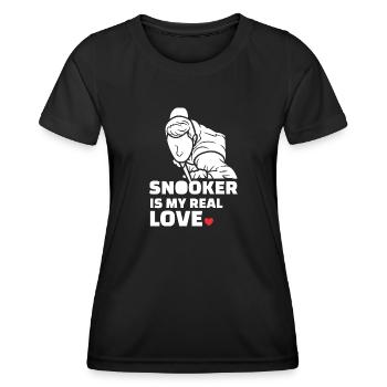 J’adore le snooker - T-shirt sport Femme - noir - Devant - AI Model Female 172 light (172cm)