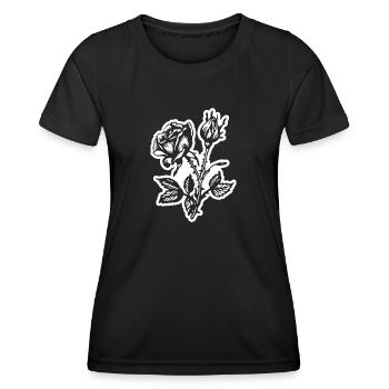 Rose Blume - Frauen Funktions-T-Shirt - Schwarz - Vorne - AI Model Female 172 light (172cm)