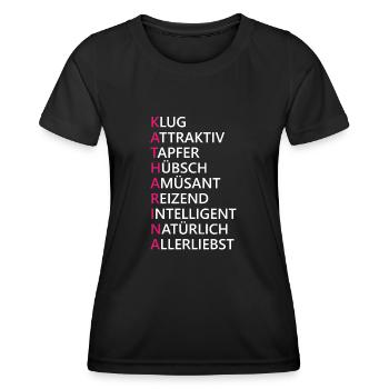 Katharina Name Geschenk - Frauen Funktions-T-Shirt - Schwarz - Vorne - AI Model Female 172 light (172cm)