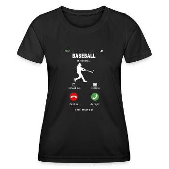 Baseball is calling - Women's Functional T-Shirt - black - Front - AI Model Female 172 light (172cm)