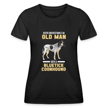 Bluetick Coonhound Gift Funny Saying - Women's Functional T-Shirt - black - Front - AI Model Female 172 light (172cm)