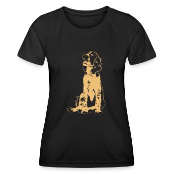 Cadeau de chien Springer Spaniel anglais - T-shirt sport Femme - noir - Devant - AI Model Female 172 light (172cm)