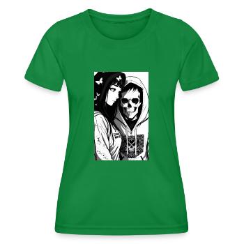 ARTWORK Love Eyes Couple - Women's Functional T-Shirt - kelly green - Front - AI Model Female 172 dark (172cm)